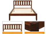Wood Platform Bed with Headboard/Wood Slat Support.Twin WF191770AAD