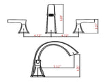 Widespread Bathroom Sink Faucets Two Handle 3 Hole Vanity Bath Faucet with Drain Assembly W122471403