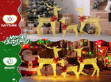 3-Piece Lighted Christmas Reindeer Family Set Outdoor Decorations, Weather Proof 2D Deer Family Set 09867947