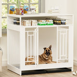 ZNTS 43.3 inch Dog Crate Furniture for Large Dogs,Wooden Dog Crate Divider,Double Door Dog Kennel 66949686