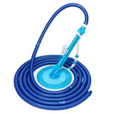 ZNTS Auto Swimming Pool Cleaner with 10pcs Durable Hose Blue 13722070