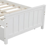 Twin size Platform Bed with Trundle, White WF195106AAK