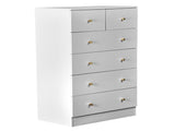 White particleboard with a textured melamine finish, 66*40*111cm, 42 drawer cabinet, matte gold 30910950