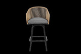 3pcs Outdoor Bar Set, Patio Bar Table and Chairs Set, Bar Height Patio Set - 2 x Swivel Bar Chairs , W640P256798