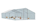 20 x 10 ft Large Metal Chicken Coop, Walk-in Poultry Cage Chicken Hen Run House with Waterproof 01979242