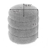 006-Soft Velvet Round Ottoman Footrest Stool,Ivory W527121859