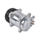 12V Air Condition Compressor w/Clutch Replacement for Sanden 508 2-Groove V-Belt Pulley HC5001C 74540464
