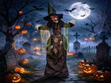 74" Animated Forest Witch Halloween Decoration with Moving Head & Swinging Arms, Dual Mode Control 63609628