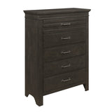 1pc Charcoal Gray Finish 5 Drawers Chest Transitional Style Wooden Bedroom Furniture B011P220617