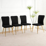 Modern Black teddy wool dining chair, upholstered chair with fabric accent side chair with W210127518