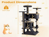 52" Tall Cat Tree Tower with Perches & Condos, Multi-Cat Playground with Scratching Posts 73738859