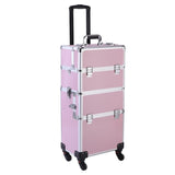 ZNTS 3 in 1 Aluminum Cosmetic Makeup Case Tattoo Box Pink 40894344