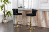 COOLMORE Swivel Bar Stools Set of 2 Adjustable Counter Height Chairs with Footrest for Kitchen, W1539103098