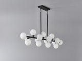 Pendant Lamp with Opal Glass Shade, 16-Lights Modern Farmhouse Ceiling Pendant Hanging Light Fixture W5008P466518