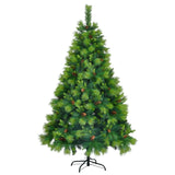 ZNTS 6FT Grass Green Christmas Tree, Large Branches Pine Tree, Pre-Lit Set with Tree & Garland & Wreath, 97534144