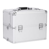 ZNTS 3 in 1 Aluminum Cosmetic Makeup Case Tattoo Box Silver 05913846