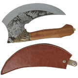 9-inch Pizza Cutter Axe with Leather Cover Viking Style Butcher Cleaver Knife,Mincing Meat Vegetable 39879822