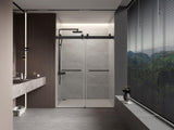 ZNTS 68-72 in. W x 76 in. H Double Sliding Frameless Soft-Close Shower Door with Premium 3/8 Inch W157368839