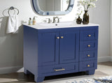 30" Blue Bathroom Vanity with Ceramic Sink - Soft-Close Drawers, Solid Wood Frame, Multi-Organizer W2896P344081