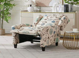 Floral Print push-back Recliner Chair, Upholstered Wingback Accent Chair with Padded Arms and Wooden B2766P587919