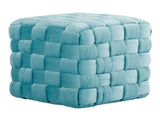 Square 16" Ottoman in Ice Blue Velvet B202P223709
