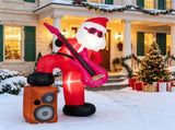 8.4 FT Inflatable Santa Claus with Guitar & Stereo Speaker, Sound Sync LED Lights, Waterproof 73993785