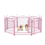 ZNTS Dog Playpen Indoor 24 inch 8 Panels Metal Dog Pen Pet Dog Fence Outdoor Exercise Pen with Doors, W368P233998