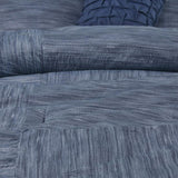 7 Piece Printed Seersucker Comforter Set Navy Queen B03597178