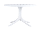 Summer - Modern White Round Plastic Table 36 Inch Indoor/Outdoor Dining Table & Coffee Table, W3450P323346