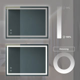 36x28 inch Bathroom Led Classy Vanity Mirror with focused backplane,High Lumen,Dimmable Touch,Wall W1992P210830