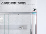 (NEW) 56"-60"W*72" H Semi-Frameless Double Sliding Shower Door, Bypass Shower Door, 1/4" (6mm) Thick W2813P388006