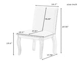 TREXM Set of 4 Dining chairs Wood Upholstered Fabirc Dining Room Chairs with Nailhead WF291264AAP