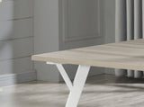 Alwynn Contemporary Rectangular Dining Table, White and Natural Wood T2574P165159