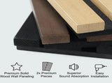 2 Pack Acoustic Solid Wood Wall Panels, 94.49" x 12.6" Soundproof Wall Panels, Wood Slat Wall Panels T3210P487479