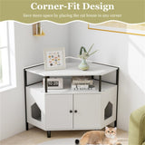 ZNTS White litter box, polygonal cat house, cat furniture, living room cabinet 70378718