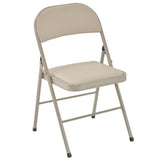 4PCS Elegant Foldable Iron & PVC Chairs for Convention & Exhibition Light Brown 23296284