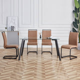 Modern Dining Chairs, Technology cloth High Back Upholstered Side Chair with C-shaped Tube Black W115149179