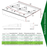 ZNTS 79" x 34" Window Awnings Door Entrance Canopy, Aluminum Alloy Bracket, 0.137 Inch Thick Crystal W2205P179828