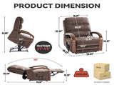 Lift Recliner Chair Dual Motor Infinite Position Up to 350 LBS with Solid Wood Armrests, Heat 60819799
