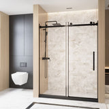 Frameless Single sliding shower door 60 "W x 76" H, 1/4 " Clear Tempered Glass, Explosion W1675P307002