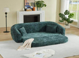 87-inch Curved Convertible Sofa Recliner, 2-in-1 Fold-Out Sofa Bed, with Pull-Out Base and Deep Seat W3505P465317