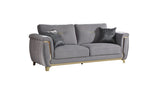 Leena Contemporary Style Upholstery Sofa Made with Wood in Gold accent & Gray B009P264614