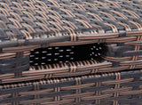 With Top Cover Iron Frame Rattan Trash Can Brown Gradient 87596867
