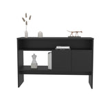Console Table 31.8" H with 2 Doors and 3 Shelves, Black B097P250862