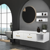 15mm E0 particleboard linen two draw three holes with lock salon cabinet white 85364125
