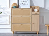 Modern minimalist storage cabinet, Japanese rattan shoe cabinet, bed top cabinet, small home W1151P147199