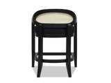 Americana Mid-Century Modern 26" Cane Back Counter Stool, Jet Black Woven B2719P238382