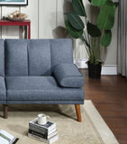 Navy Polyfiber 1pc Adjustable Sofa Living Room Furniture Solid wood Legs Plush Couch HS00F8517-ID-AHD