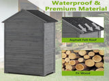 39.56"L x 22.04"W x 68.89"H Outdoor Storage Cabinet Garden Wood Tool Shed Outside Wooden Closet with 31414436