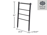 Freestanding Acacia Wood Towel Ladder, 4 Tiers, Black 41215623